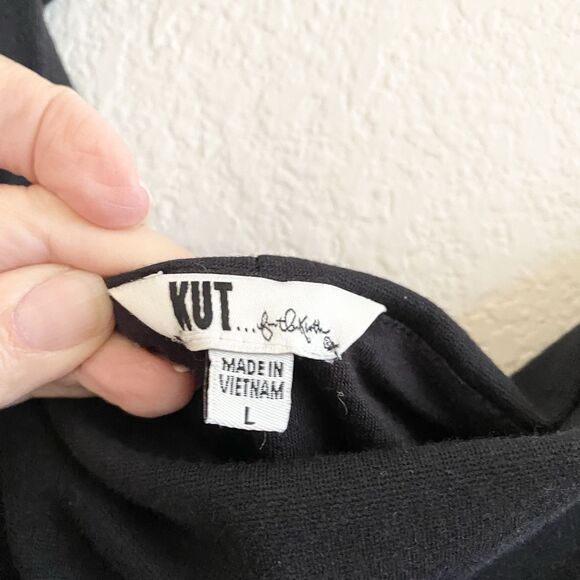 Kut From The Kloth Womens One Shoulder Mini Dress Large Black Knit - Picture 3 of 9